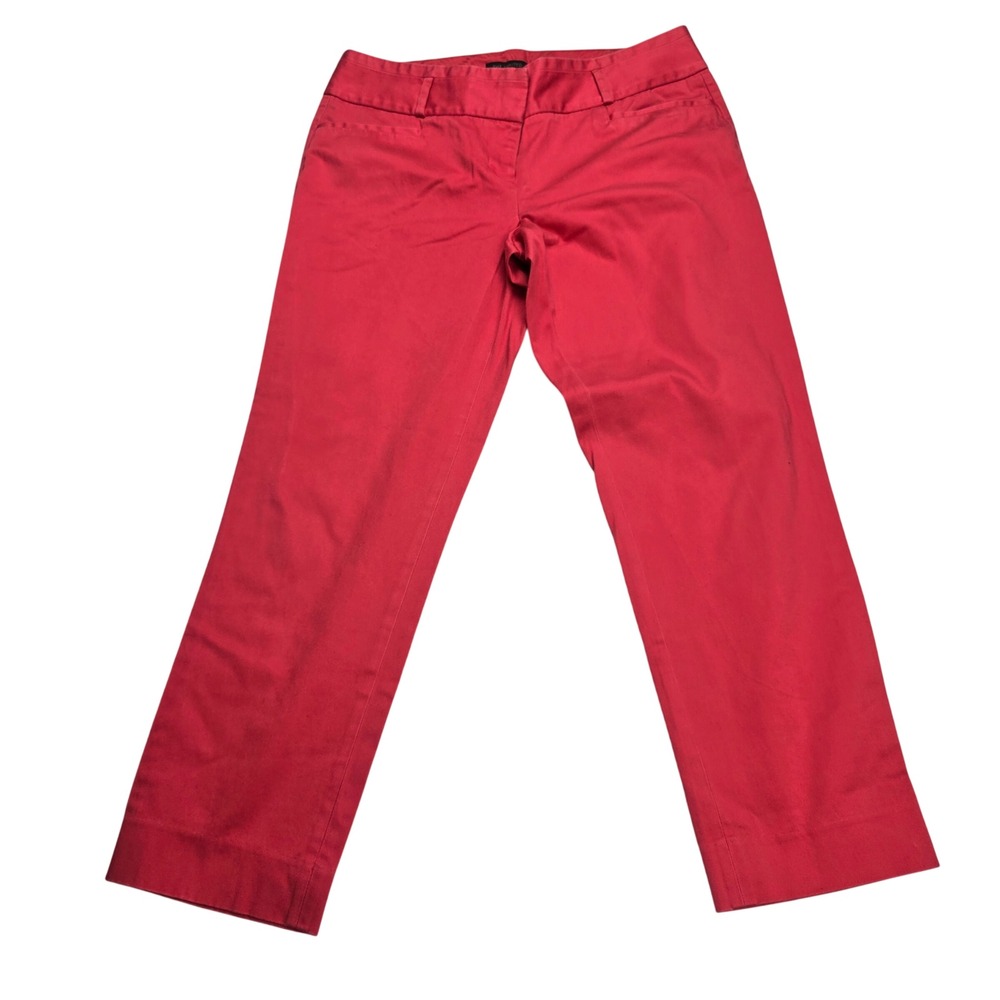 The Limited Drew Fit Pants Women 8 Red Cotton Stretch‎ Straight Leg